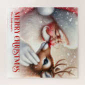 Classic Santa Rudolph Custom Christmas Puzzle Kids (Horizontal)