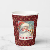 Classic Santa Rudolph Cute Christmas Paper Cup Art Pappbecher (Rückseite)