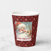 Classic Santa Rudolph Cute Christmas Paper Cup Art Pappbecher (Vorderseite)