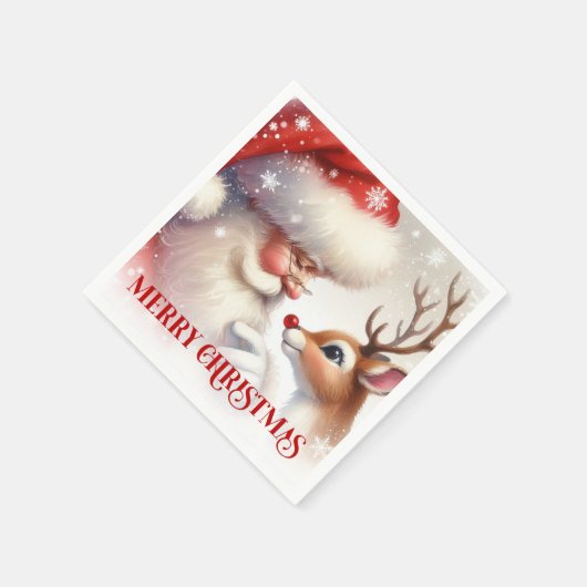 Classic Santa Rudolph Festive Dinner Set Serviette (Ecke)