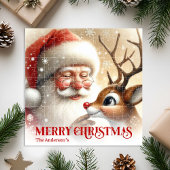 Classic Santa Rudolph Personalized Christmas Kids Puzzle