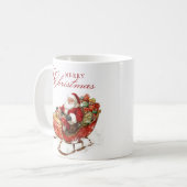 Classic Santa Sleigh Frohe Weihnachten Kaffeetasse (Vorderseite Links)