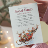 Classic Santa Sleigh Secret Weihnachten Party Einladung