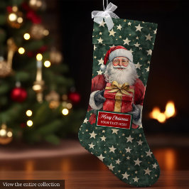 Classic Santa Strumpf mit Individuelle Name Red Gr Großer Weihnachtsstrumpf