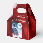 Classic Santa Train Red Foil Favor Box Geschenkschachtel (Rückseite)