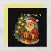 Classic Santa Under the Tree Flat Christmas Card (Vorne/Hinten)