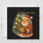 Classic Santa Under the Tree  Flat Christmas Card (Vorderseite)