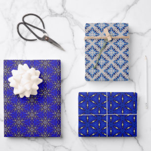 Classic Sapphire Blue Christmas Collection Geschenkpapier Set