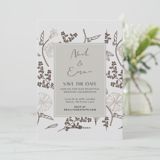 Classic Save the Date Einladung (Stehend Vorderseite)