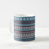 Classic Scandinavian Christmas Sweater Pattern Kaffeetasse (Vorderseite Links)