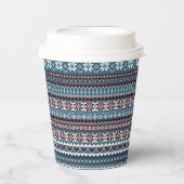 Classic Scandinavian Christmas Sweater Pattern Pappbecher (Vorderseite)