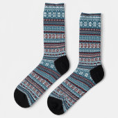 Classic Scandinavian Christmas Sweater Pattern Socken (Linkes Detail)
