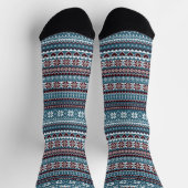 Classic Scandinavian Christmas Sweater Pattern Socken (Oben)