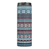 Classic Scandinavian Christmas Sweater Pattern Thermosbecher (Rückseite)