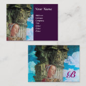 CLASSIC SCHAUTY MONOGRAM Antike hellblau lila Visitenkarte (Vorne/Hinten)