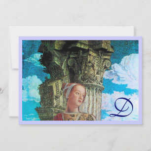 CLASSIC SCHAUTY MONOGRAM hell antikblau Einladung