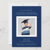 Classic Scholar Blue High School Photo Grad Ankündigung (Rückseite)