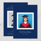 Classic Scholar Blue High School Photo Grad Ankündigung (Vorne/Hinten)