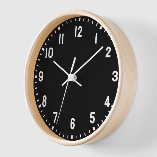 Classic School Bold Numbers Black Wall Uhr (Winkel)