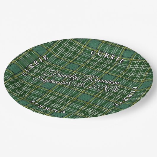Classic Schotten Clan Currie Tartan Pappteller (Schrägansicht)