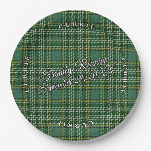 Classic Schotten Clan Currie Tartan Pappteller (Vorderseite)