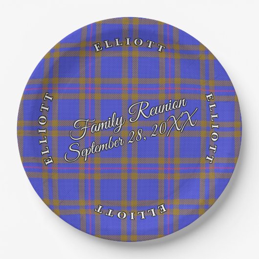 Classic Schotten Clan Elliot Tartan Event Pappteller (Vorderseite)