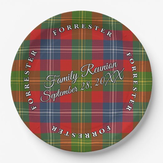 Classic Schotten Clan Forrester Tartan Event Pappteller (Vorderseite)