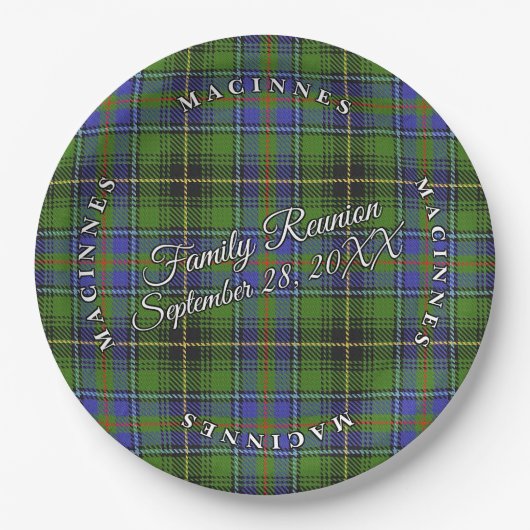 Classic Schotten Clan MacInnes Tartan-Veranstaltun Pappteller (Vorderseite)