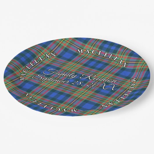 Classic Schotten Clan MacLellan Tartan Event Pappteller (Schrägansicht)