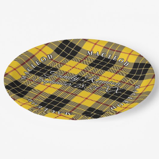 Classic Schotten Clan MacLeod von Lewis Tartan Pappteller (Schrägansicht)