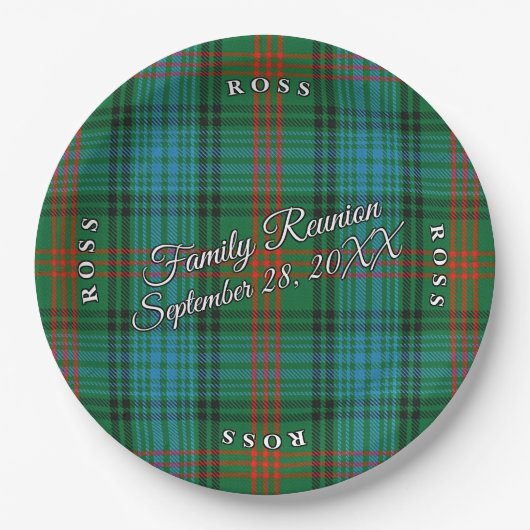 Classic Schotten Clan Ross Tartan Event Pappteller (Vorderseite)