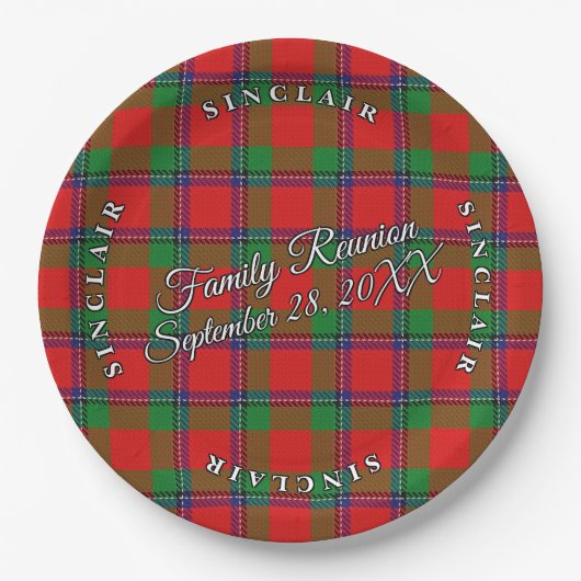 Classic Schotten Clan Sinclair Tartan Event Pappteller (Vorderseite)
