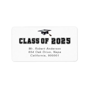 Classic Schriftart Class of 2024 Abschluss Address Adressaufkleber