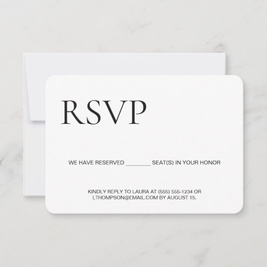 Classic Schriftart UAWG ohne Mailing Reservierung  RSVP Karte (Vorderseite)