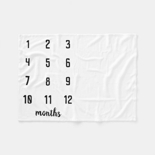 Classic Schwarz-weiß Baby Milestone Baby Blanket Fleecedecke (Vorderseite (Horizontal))
