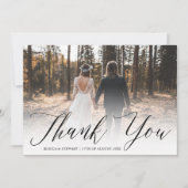 Classic Schwarz-weiß danke Ihnen 2 Fotos Hochzeit (Vorderseite)