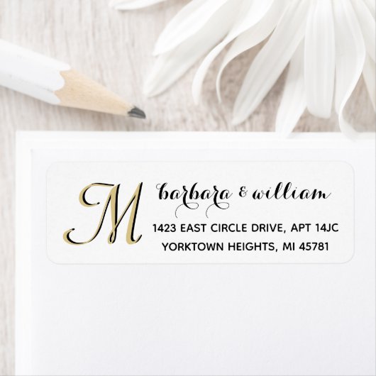 Classic Schwarz-weiß Gold Custom Monogram (Insitu)