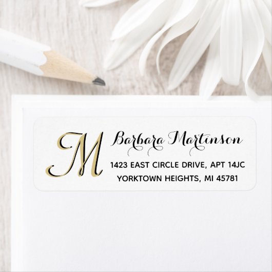 Classic Schwarz-weiß Gold Custom Monogram (Insitu)