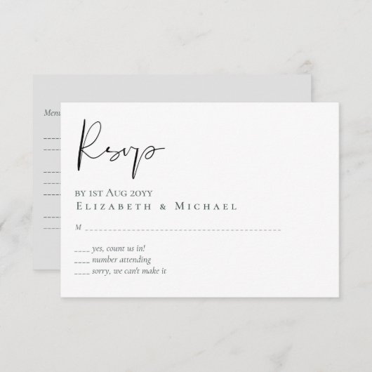 Classic Scipt Buddget Wedding RSVP (Vorne/Hinten)