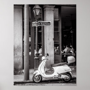 Classic Scooter Poster Paris Frankreich