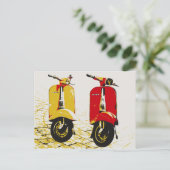 Classic Scooter Postkarte (Stehend Vorderseite)