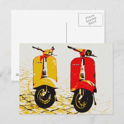 Classic Scooter Postkarte (Vorne/Hinten)