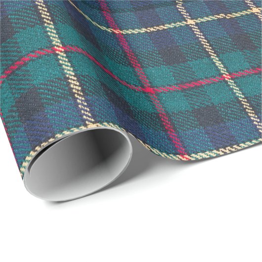 Classic Scottish Hunter Green & Navy Clan Tartan Geschenkpapier (Rolleneckpunkt)