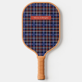 Classic Scottish Tartan Kariert Individuelle Name Pickleball Schläger