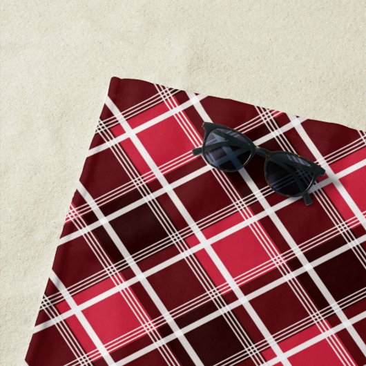 Classic Scottish Tartan Red Black Diamond Pattern Strandtuch (Beispiel)