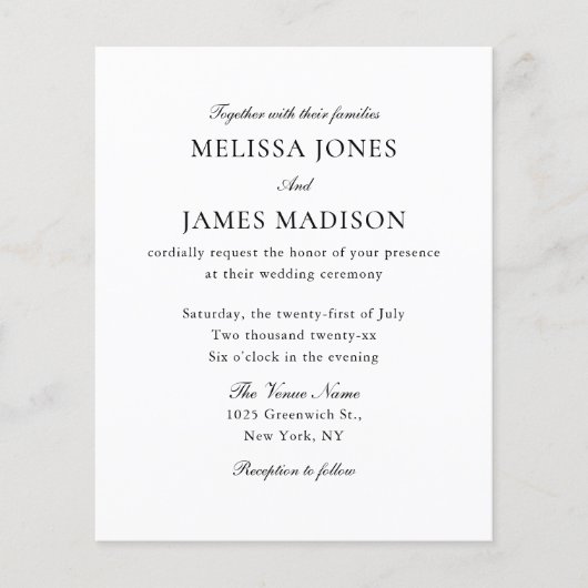 Classic Script Elegant QR Code 4 Photo Wedding Flyer (Vorne)