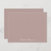 Classic Script Elegant Wedding Custom Name Mauve Dankeskarte (Vorne/Hinten)