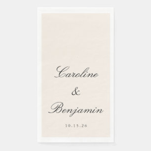 Classic Script Elegant Wedding Individuelle Name E Serviette
