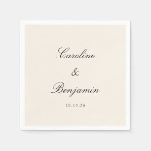 Classic Script Elegant Wedding Individuellen Namen Serviette