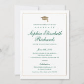 Classic Script Gold Photo Graduation Invitation Einladung (Vorderseite)